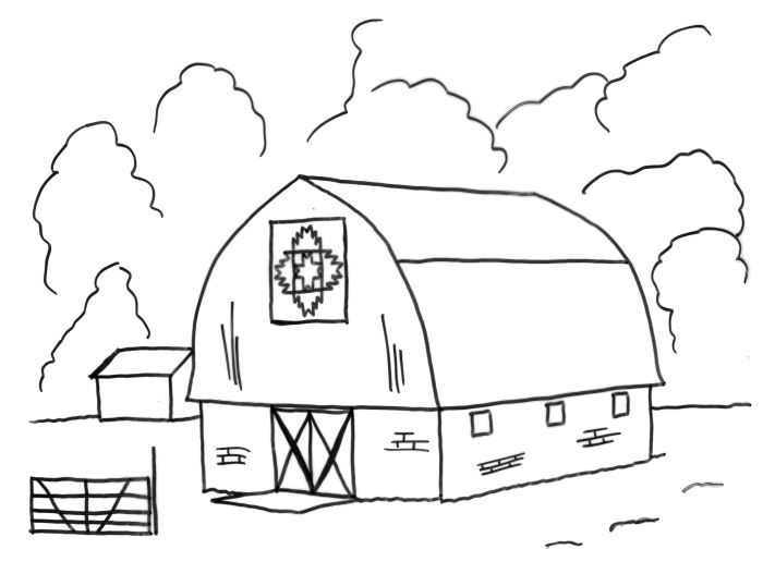 Barn coloring book pages