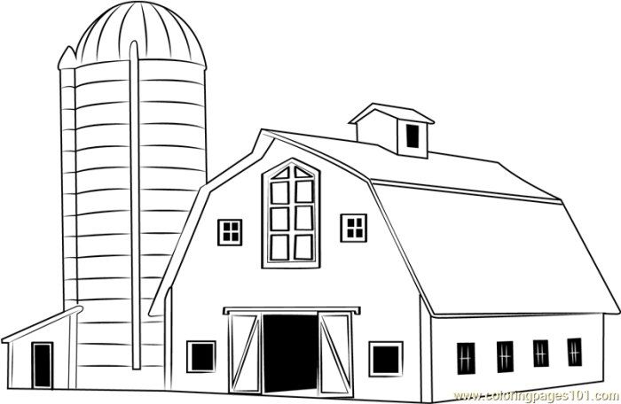 Barn coloring book pages