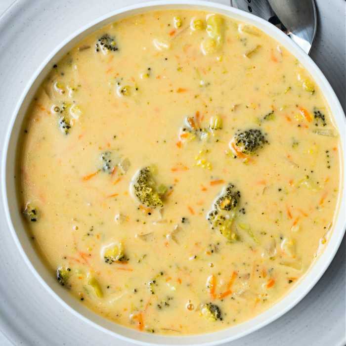 Easy cheesy broccoli soup recipe