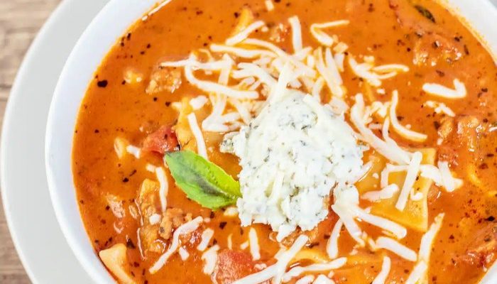 Recipe for Slow Cooker Lasagna Soup