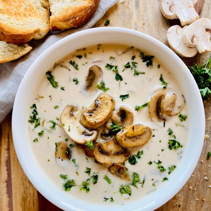 Healthy cream of mushroom soup recipe